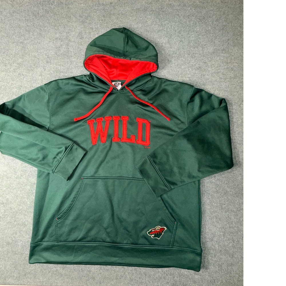 NHL Minnesota Wild Hoodie Mens XL Green Knights Apparel  Pullover‎
